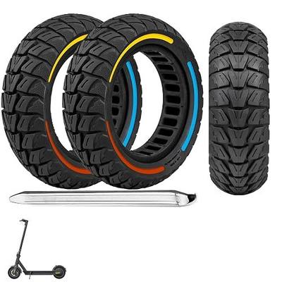 10x3 Inch Electric Scooter Solid Tires, 80/65-6.5 Replacement Rubber Tyre,255x80 Tubeless for Zero 10X& Vsett 10+& Kaabo Mantis& Kugoo M4/ M4 Pro&Motus PRO 10& Joyor S10S,Three-Color(2PCS)
