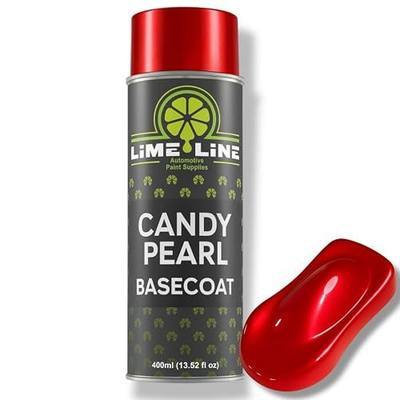 LiME LiNE Candy Pearl Basecoat Aerosol Spray Paint - Automotive Custom Car Paint for Pro Results - No Spray Gun Needed (Apple Red)