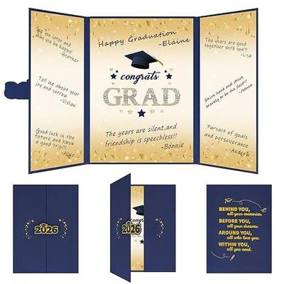 Vlipoeasn 2026 Graduation Guest Book Alternative, Blue Gold Class of 2026 Graduation Party Decorations, Graduation Signature Book for 2026 College High School, Unique Graduation Gifts for Friends