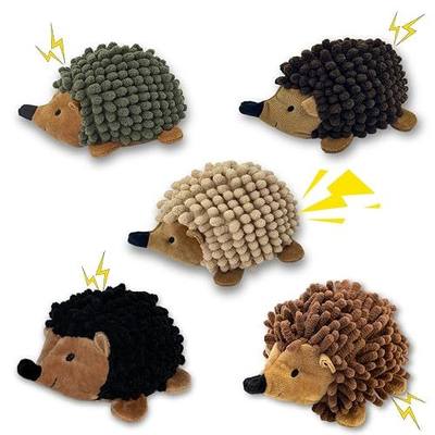 2-in-1 No-Stuffing Hedgehog Dog Toys 5PCS, Squeaky Ball for Throwing Play | Interactive Chewing Toys for Medium and Small Pets, Durable Plush for Companion, Keep Puppy Busy, Holiday Gift