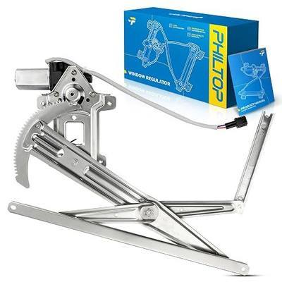 PHILTOP 741-014 Front Left Side Power Window Regulator with 2-Pins Motor for Chevy Colorado GMC Canyon, 2004 2005 2006 2007 2008 2009 2010 2011 2012, Isuzu i280 i290 i350 i370, Replace OE 15922914