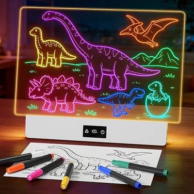 16" LED Drawing Board for Kids, Rechargeable Glow Doodle Board | USB-C rechargeable, 2000mAh,5H Anti-Scratich Acrylic Dry Erase Pad,7 Markers, Birthday Gift for Girls Boys, A4 Tracing paper
