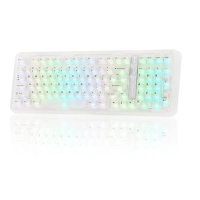 KiiBoom Phantom98 Lite 96% Wireless Mechanical Gaming Keyboard, VIA Programmable, Creamy Keyboard with Gasket, 8000mAh Battery, Hot Swap, RGB Backlits, NKRO for Win/Mac (Clear, Mossy Silent Switch)