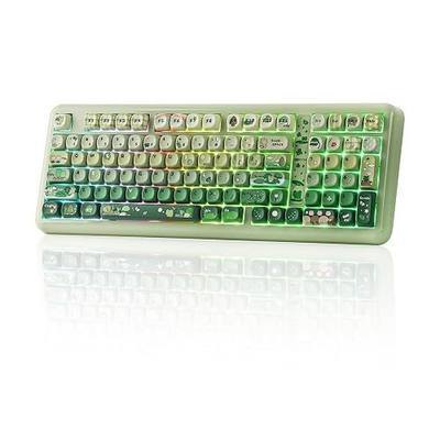 KiiBoom Phantom98 Lite 96% Wireless Mechanical Gaming Keyboard, VIA Programmable, Creamy Keyboard with Gasket, 8000mAh Battery, Hot Swap, RGB Backlits, NKRO for Win/Mac (Green, Mossy Silent Switch)
