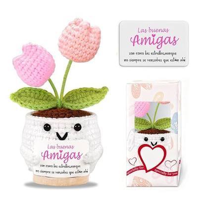 Regalos Originales para Mujer Tulipan Ganchillo Flores Regalos Personalizados Amigas Madre Cumpleaños Niños Colegio Regalo Navidad San Valentin Halloween Decoracion Cumpleaños Hogar Habitacion