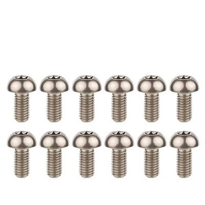 Set of 12 Titanium Bolts, M5x10mm MTB Bike Bicycle Disc Brake Cycle Rotor Screws (Titanium Silver)