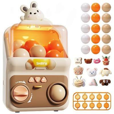 Skirfy Capsule Vending Machine Toy for Kids, Toy Vending Machine | Coin Operated Toy Machine,15 Fillable 1.77" Capsules,Lights & Sounds, Birthday Party Gift,Family Game