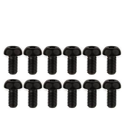 Set of 12 Titanium Bolts, M5x10mm MTB Bike Bicycle Disc Brake Cycle Rotor Screws (Black)