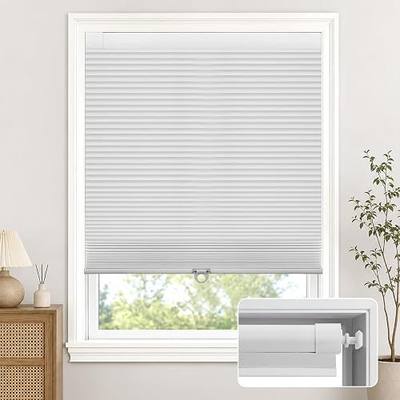 No Tools No Drill Cordless Blackout Cellular Shades White, 35" W x 48" H | Blackout Fabric, Energy-Efficient Honeycomb Design, Insulation, UV Protection Boosts privacy, great for home, office.