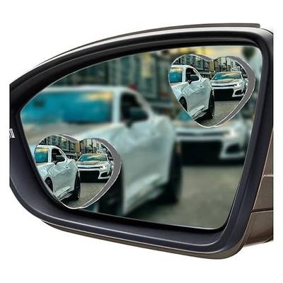 2PCS Heart Shaped Car Blind Spot Mirrors, HD Glass Wide Angle Side Mirrors for Enhanced Safety, Adjustable Frameless Rear View Mirror, Universal Car Exterior Accessories(Heart)