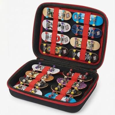Carrying Case Compatible with Teck Deck Ultra DLX Finger Skateboards, Portable Storage Case for Up to 16 Fingerboards, Carrying Organizer for Teck Deck Finger Skateboards(red/black)
