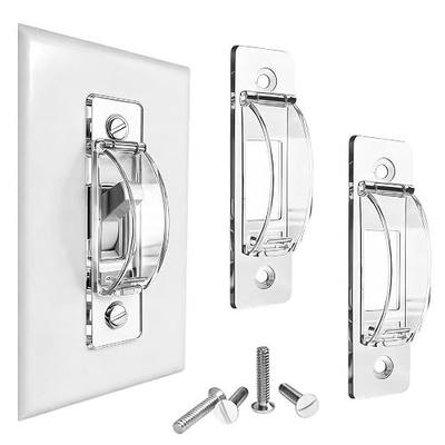 Light Switch Cover Guard, 2 Pack Clear Light Switch Lock, Light Switch Guard, Child Proof Light switch cover to Prevent Accidental ON/OFF from Kids, Pets & Bumps, Includes Screws