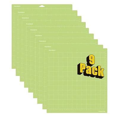 Cutting Mat 12x12 Inch (9Pack), Compatible With Cricut Maker 4/3/Maker/Explore 3/4/5/Air 2/Air, Adhesive Sticky Standard Green Grip Vinyl Cutting Mats Replacement Accessories for Crafts, DIY Gifts