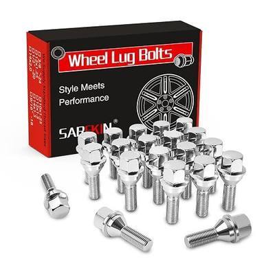 20Pcs M12x1.25 Wheel Lug Bolts One-Piece Design Chrome Lug Bolt 6509933AA | M12 1.25 Lugbolt Fit for 2014-2023 Jeep Cherokee,2017-2022 Compass,2015-2017 Renegade,2015-2017 Chrysler,2013-2016 Dodge Dart