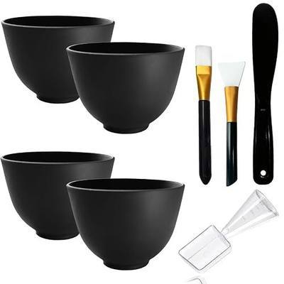 Silicone Mixing Bowl, Silicone Bowls for Facial, DIY Face Mask Mixing Bowl for Home Salon Spa Face Skin Applicator Bowl, Black