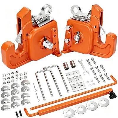 Upgraded Category 1 & 2 Tractor Easy Change Quick Hitch System, 3-Point Hitch Adapter for Tractors and Implements, Heavy-Duty Steel Construction, 30,000+ LBS Capacity, Adjustable Spreader Bar, Orange