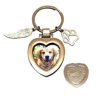 Pet Memorial Keychain for Dog or Cat, Magnetic Photo Locket Sympathy | Unique Hand-in-Hand Heart Design with Meaningful Wording,High-Quality Magnetic Cover,Pet Memorial Gift for Loss of Dog or Cat