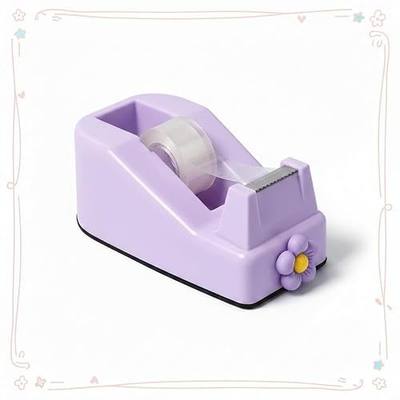 Tape Dispensers,Purple/Pink Tape Dispenser,Tape Dispenser Desk with Stable Weighted Base,Easy One-Hand Use for Scrapbook,Duct Tape & Packing Tape,Ideal for Vision Board Supplies,Office&School Supplies