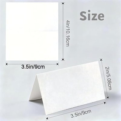 150 Pcs 2 * 3.5 Inch White Place Cards for Wedding, Tent Style Blank Table Cards for Buffet, Dinner, Parties, Business Events - Heavyweight Cardstock, Perfect for Calligraphy & All Pens