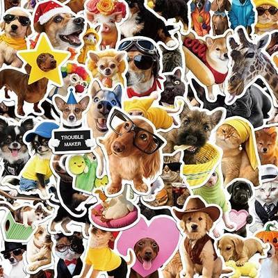 350+ Funny Dog Cat Stickers, Cute Animal Sticker Book for Water Bottles Journaling Laptop Scrapbook Guitar Suitcase Phone Snowboard Planner, Waterproof Vinyl Gifts for Women Men Girl Kids Adult Teens