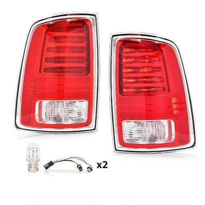 PIT66 LED Tail Lights Fit Dodge Ram 2013 2014 2015 2016 2017 2018 | Fit 2013-2018 Dodge Ram Rear Lamp Brake Drive & Passenger Side Taillights Assembly-Included Bulb x2 & Harness x2,LED Updated