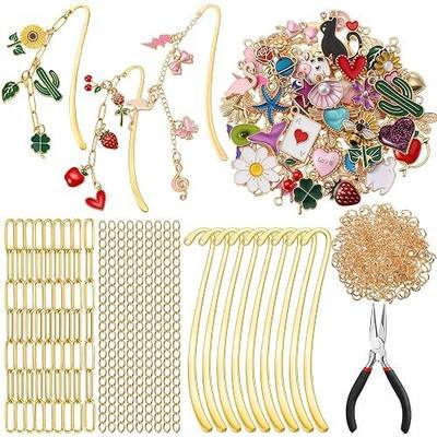 Tudomro 250 Metal Charm Bookmark Making Kit DIY Bookmark Hook,Colorful | Charms and Bookmark Bars, Jump Rings, Chains and Tools, Nice Assortment, Durable Quality, for Custom Bookmark Gift Projects