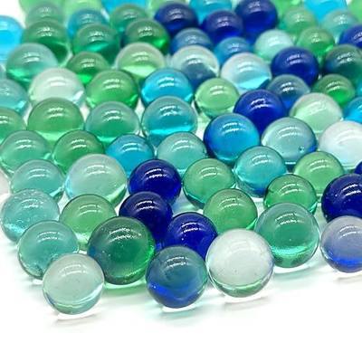 Lagincig 97Pcs Glass Marbles Set 5 Color Mix 14mm & 16mm Sizes for Marble Bounce Game DIY Decoration