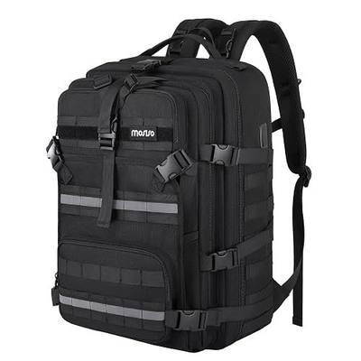 MOSISO Large Capacity Motorcycle Backpack for Men, Expandable Motorcycle Helmet Backpacks with USB Charging Port&Laptop Compartment, Tactical Backpack for Outdoor Cycling Riding Traveling, Black