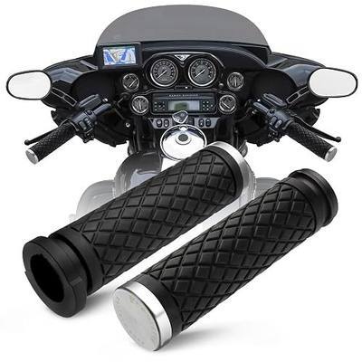 1" Handlebar Grips CNC 6061 Aluminum Rear Cap Electronic Throttle Hand Grip for Harley 2008-2024 Touring & Trike '16-'24 Softail 2016-2017 Low Rider S FXDLS TBW Models, Chrome