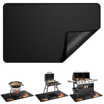 Non-Slip 48x30 Inch Under Grill Mats for Outdoor Grill, 2mm Thick Fireproof, Oil-Proof and Waterproof BBQ Grill Mat, Indoor Fire Pit Mat Fireplace Mat, Easy to Clean, Protects Deck Patio and Lawn