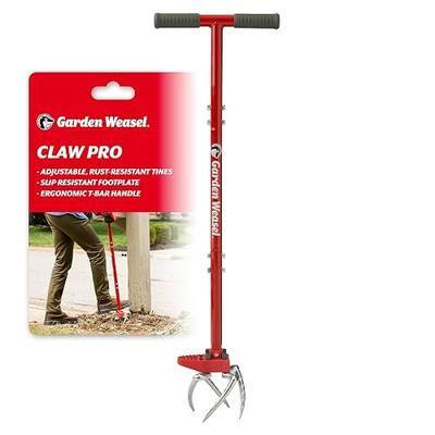 Garden Weasel Claw Pro Garden Tiller and Cultivator Tool – Twist-Action Soil Loosener with Adjustable Carbon Steel Tines, Ergonomic Handle, and Footplate Latest Model 91334-3