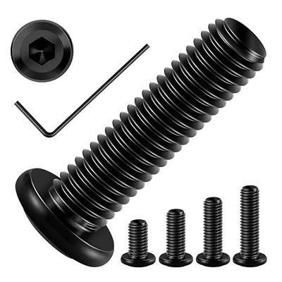 Mywish M8 Bolts x 12/16/20/25/30mm 25Pcs Flat Head Hex Socket Cap Screws Bolts Assortment Kit, 304 Stainless Steel Furniture Bolts, Black Oxide & Hex Spanner