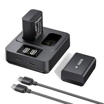 llano 2-Pack NP-FW50 Batteries & 20W Fast Charger Set - for Sony Alpha A6400, A6000, ZV-E10, a7 ii, a7r ii, A6300, A6500, a7s, a7, a7s ii, a5100 Cameras - Real 1080mAh Capacity, USB-C Fast Charging