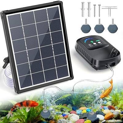 Solar Pond Aerator, Solar Air Pump with Adjustable Airflow, Quiet Solar Pond Oxygen Pump for Koi Pond, Garden Pond, Fish Tank, Hydroponics