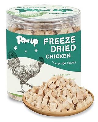 PAWUP Freeze Dried Chicken Dog Treats, 100% Single Ingredient | High Protein, Whole-Cut Chicken Breast, Dog Training Treats or Dog Food Topper, Grain Free 4.6 oz