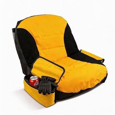 Lawn Mower Seat Cover, Weatherproof Anti-Slip Tractor Seat Cover, Universal Fit for John Deere, Craftsman, Cub Cadet,Kubota Riding Mower(M,Black&Yellow)