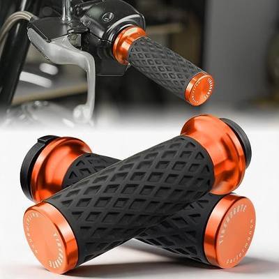 1" Electronic Throttle TBW Hand Grips, CNC 6061 Aluminum & Silicone, for 2008-up Harley Touring & Trike, 2011-2024 Select Softail, 2016-2017 Low Rider S FXSE Handlebar, Orange Ends