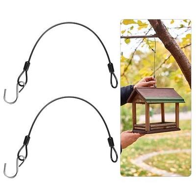 M METERXITY 2-Pack Bird Feeder Hanger with Hook 30cm/12in, Black | 304 Stainless Steel Cable Chain Wire, for Hanging Bird Feeders, Baths, Planters, Baskets, Tree, Lanterns, Yard Decor