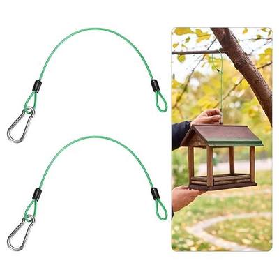 M METERXITY 2-Pack Bird Feeder Hanger with Snap Clip 30cm/12in, Green | 304 Stainless Steel Cable Chain Wire, for Hanging Bird Feeders, Baths, Planters, Baskets, Tree, Lanterns, Yard Decor