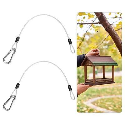 M METERXITY 2-Pack Bird Feeder Hanger with Snap Clip 30cm/12in, Clear | 304 Stainless Steel Cable Chain Wire, for Hanging Bird Feeders, Baths, Planters, Baskets, Tree, Lanterns, Yard Decor