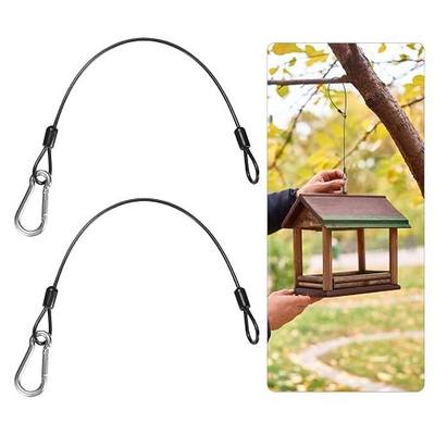 M METERXITY 2-Pack Bird Feeder Hanger with Snap Clip 30cm/12in, Black | 304 Stainless Steel Cable Chain Wire, for Hanging Bird Feeders, Baths, Planters, Baskets, Tree, Lanterns, Yard Decor