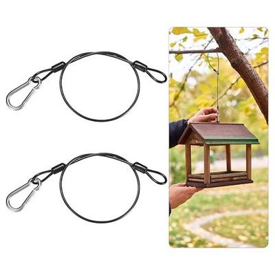 M METERXITY 2-Pack Bird Feeder Hanger with Snap Clip 45cm/18in, Black | 304 Stainless Steel Cable Chain Wire, for Hanging Bird Feeders, Baths, Planters, Baskets, Tree, Lanterns, Yard Decor