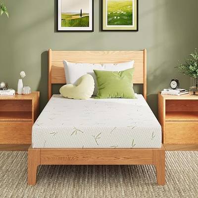 EGOHOME 8 Inch Twin Mattress Medium Plush, Green Tea Memory Foam Mattress | Cooling Green Tea Gel, Washable Removable Cover, Pressure Relief, Bed in a box, Fiberglass Free, CertiPUR-US Certified