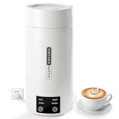 Travel Electric Kettle 800mL Portable Kettle with Automatic Shut Off & 9 Temperature Control for Hot Water/Tea/Coffee/Milk, 304 Stainless Steel Water Boiler