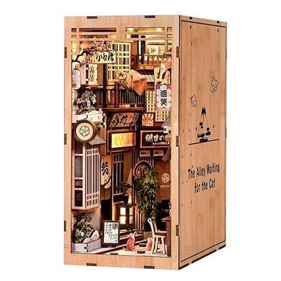 Book Nook Kit, DIY 3D Wooden Puzzles for Adults, Teens and Beginners, Miniature Tiny House Kit for Bookshelf Decor, Bookish Gift for Family, Friends, Book Lovers