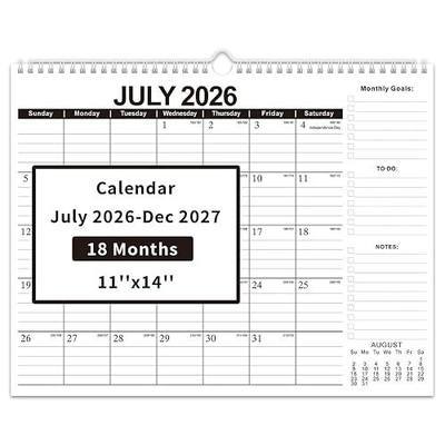 Comix 2026-2027 Wall Calendar, 18 Months Jul 2026 - Dec 2027 Monthly Planner, 120 GSM Thick Paper Lined Blocks, Hanging Calendar for Home Office Classroom, 14 x 11 Inch