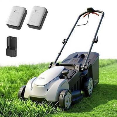 Litheli Electric Lawn Mower Cordless 16", Grass Cutter Machine for 3200 Sq. Ft, 2 in 1 Bagging/Mulching, Brushless Motor, 6 Cutting Heights, Includes 2 * 5.0 Ah Battery and Charger