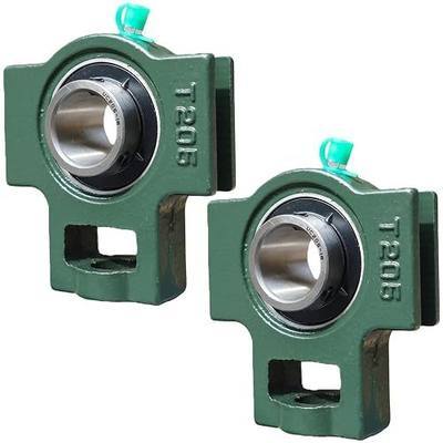 2 Pack UCT205-16 Bore 1" Take-Up Block Bearings Unit, Insert Bearing, Solid Cast Iron Base and Self Aligning Chrome Steel Mounted Ball Bearings (UCT205)