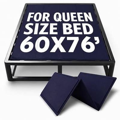 10mm Bunkie Board (60”x76”Queen Size) Lightweight Design | Low Profile Bed Support, Breathable, Noise Minimizing, Moisture Resistant | Folding Box Support Board | Split Fully Assembled