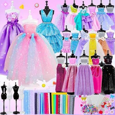 800+Pcs Fashion Designer Kit for Girls, Sewing Kit with 4 Mannequins | DIY Arts and Crafts Kit for Kids, Doll Clothes Making Kit, Girl Toys for Age 6 7 8 9 10 11 12 Year Old Gifts